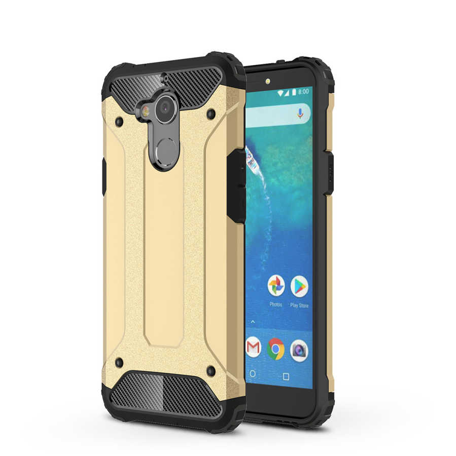 General Mobile 8 Kılıf Zore Crash Silikon Kapak - Gold