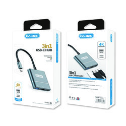Go Des GD-6827 Type-C to HDTV 3in1 Converter Adapter - 2