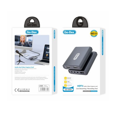 Go Des GD-6908 HDTV Audio and Video Adapter USB-A/HDMI/3.5mm/4K Ultra HD 60Hz - 6