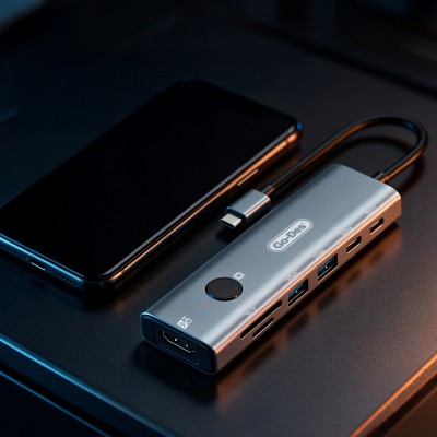 Go Des GD-6910 Type-C 7-in-1 Hub Adapter USB 5gbps/HDMI/PD 3.0/3.5mm/4K Ultra HD - 2