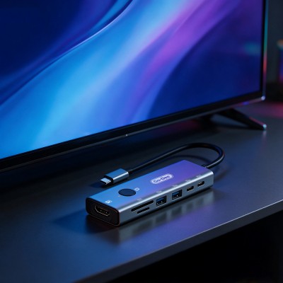 Go Des GD-6910 Type-C 7-in-1 Hub Adapter USB 5gbps/HDMI/PD 3.0/3.5mm/4K Ultra HD - 4