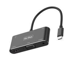 Go Des GD-8761 Usb-C To HDTV-VGA Adaptör - Go Des
