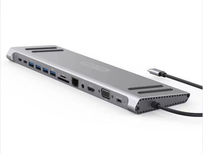 Go Des GD-9120 14 in 1 Stand Özellikli Type-C Hub SD Kart-RJ45-HDMI-VGA-Usb Çoğaltıcı - 3