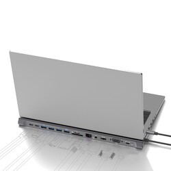 Go Des GD-9120 14 in 1 Stand Özellikli Type-C Hub SD Kart-RJ45-HDMI-VGA-Usb Çoğaltıcı - 2
