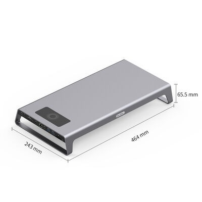 Go Des GD-9128 Hub ve Kablosuz Şarj Destekli Laptop Standı Docking Station Stand - 3