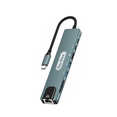 Go Des GD-9230 Type-C 8-in-1 USB3.0 + PD + HDMI 4K Ultra HD + RJ45 + SD/TF Hub Adapter - 1