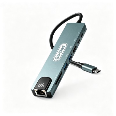 Go Des GD-9230 Type-C 8-in-1 USB3.0 + PD + HDMI 4K Ultra HD + RJ45 + SD/TF Hub Adapter - 2