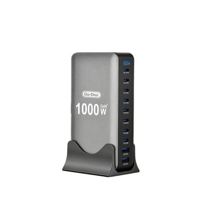Go Des GD-B961 GaN Technology 10-Port Desktop Charging Station 1000W - Go Des