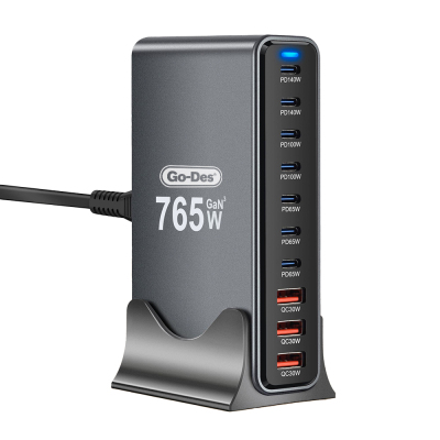 Go Des GD-B963 GaN Technology 10-Port Desktop Charging Station 765W - Go Des