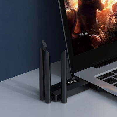 Go Des GD-BT318 Çift Bantlı 1200m 300Mbps 4 Antenli Kablosuz İnternet Sağlayıcı USB WiFi Adaptör - 2