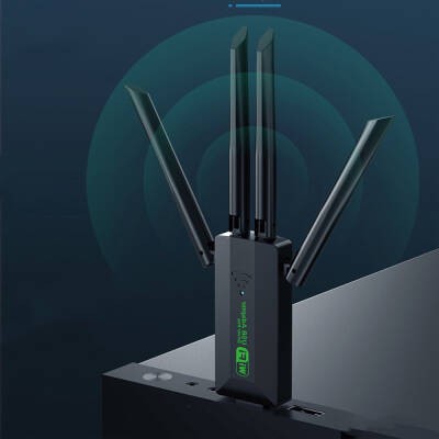 Go Des GD-BT318 Çift Bantlı 1200m 300Mbps 4 Antenli Kablosuz İnternet Sağlayıcı USB WiFi Adaptör - 3