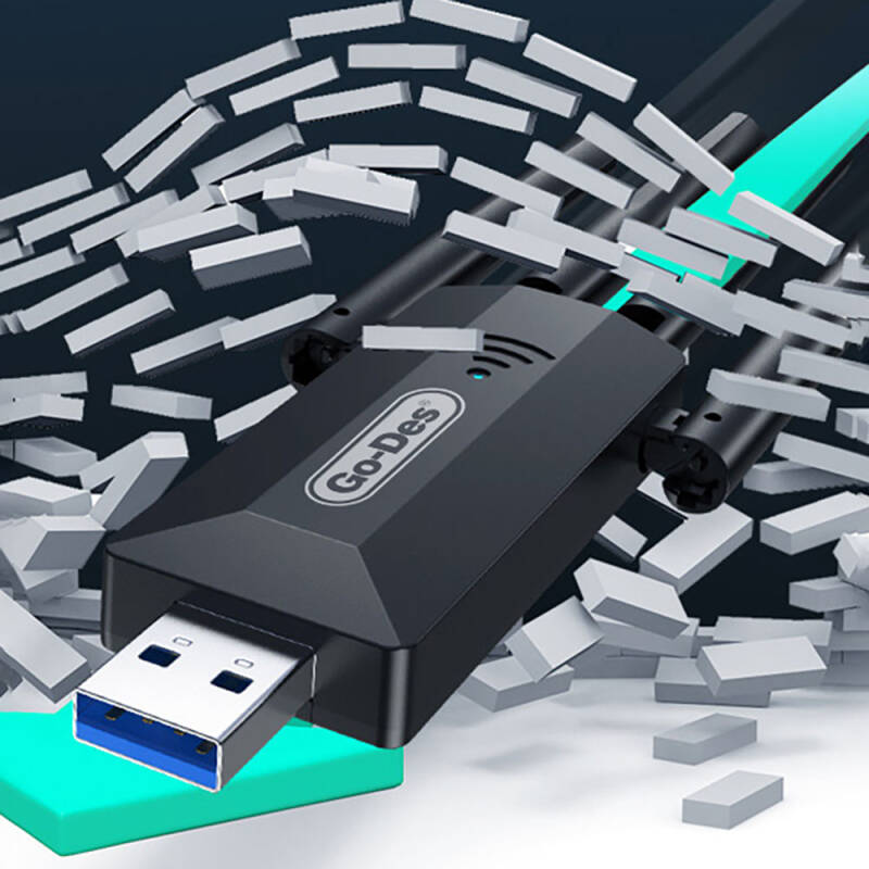 Go Des GD-BT318 Çift Bantlı 1200m 300Mbps 4 Antenli Kablosuz İnternet Sağlayıcı USB WiFi Adaptör - 9