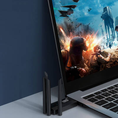 Go Des GD-BT318 Çift Bantlı 1200m 300Mbps 4 Antenli Kablosuz İnternet Sağlayıcı USB WiFi Adaptör - 11