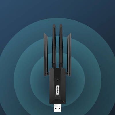 Go Des GD-BT318 Çift Bantlı 1200m 300Mbps 4 Antenli Kablosuz İnternet Sağlayıcı USB WiFi Adaptör - 13