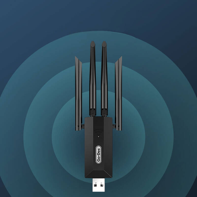Go Des GD-BT318 Dual Band 1200m 300Mbps 4 Antennas Wireless Internet Provider USB WiFi Adapter - 13
