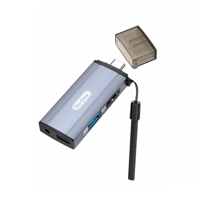 Go Des GD-CT085 Type-C 4-in-1 HDTV Audio and Video Adapter USB3.0/HDMI/3.5mm/4K Ultra HD 60Hz - Go Des