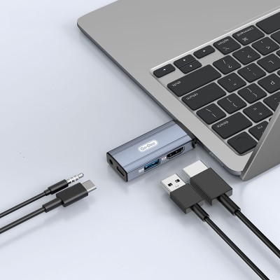 Go Des GD-CT085 Type-C 4-in-1 HDTV Audio and Video Adapter USB3.0/HDMI/3.5mm/4K Ultra HD 60Hz - 6