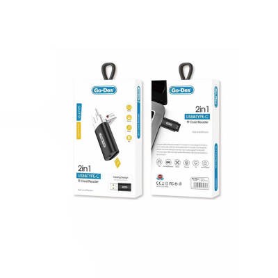 Go Des GD-CT191 TF to USB-A/Type-C 2in1 OTG Memory Card Reader - 4
