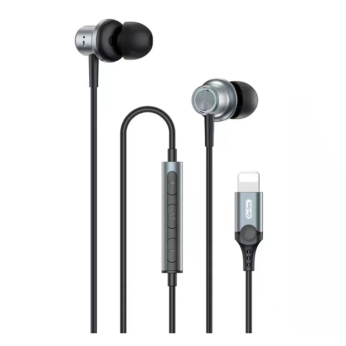 Go Des GD-EP313 Kulakiçi Kablolu Lightning Tak Çalıştır Stereo Kulaklık - Siyah