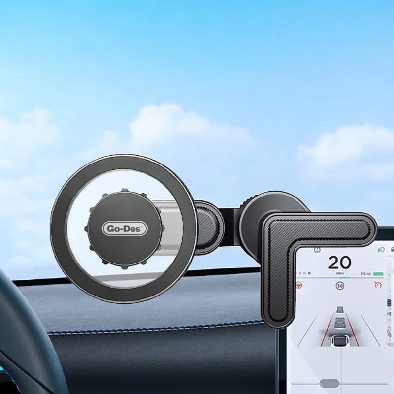 Go Des GD-HD341 V Köşeli Ayarlanabilir Magnetik Araç İçi Telefon Tutucu - 3