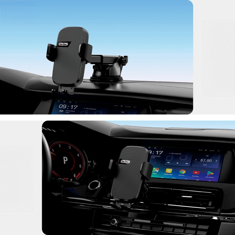 Go Des GD-HD357 Havalandırma ve Vantuz Tasarımlı 2in1 Araç İçi Telefon Tutucu - 2