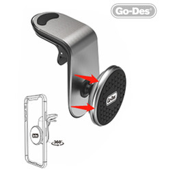 Go Des GD-HD676 L-Shaped Magnetik Araç Telefon Tutucu - Thumbnail