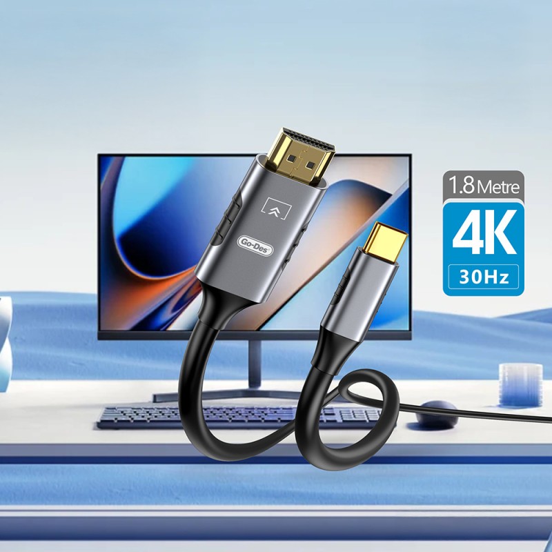 Go Des GD-HM813 Type-C to HDTV Cable 1.8M - 4