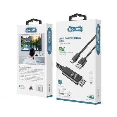 Go Des GD-HM817 2 in 1 4K UHD HDMI Cable - 3