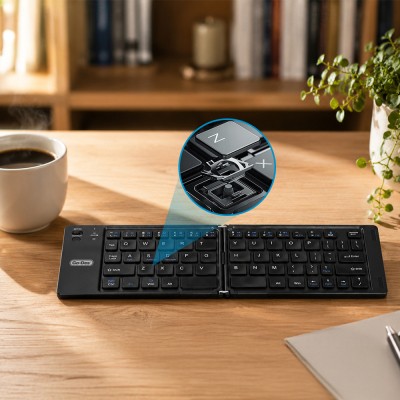 Go Des GD-KB326 Foldable Wireless Keyboard with Silent Key Design and Bluetooth Connectivity - 3