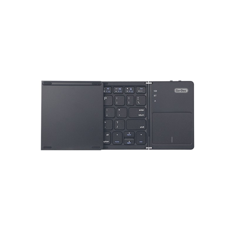 Go Des GD-KB328 Foldable Wireless Keyboard with Silent Key Design, Touchpad, and Bluetooth Connectivity. - 3