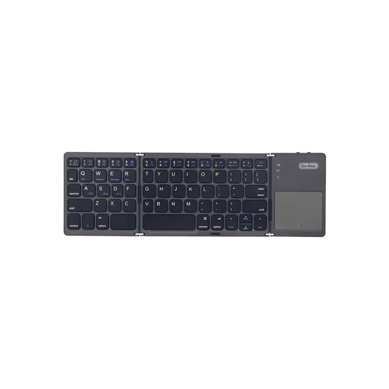 Go Des GD-KB328 Sessiz Tuş Tasarımlı Touch Pad Özellikli Katlanabilir Bluetooth Bağlantılı Kablosuz Klavye - 1