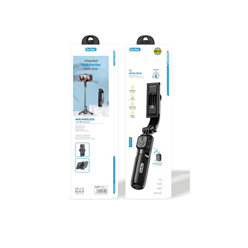 Go Des GD-ST66 Kumandalı 360 Derece Dönebilen Selfie Çubuğu ve Tripod - 5