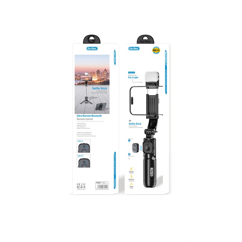 Go Des GD-ST67 Live Broadcast Fill Light Remote Control 360 Degree Rotating Selfie Stick and Tripod - 4