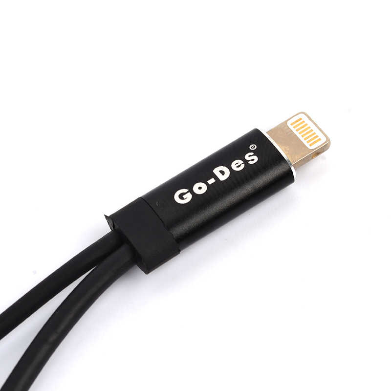 Go Des GD-UC11 Dual Lightning Headphone Audio & Charge Adaptör - Siyah