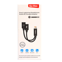 Go Des GD-UC11 Dual Lightning Headphone Audio & Charge Adaptör - Thumbnail