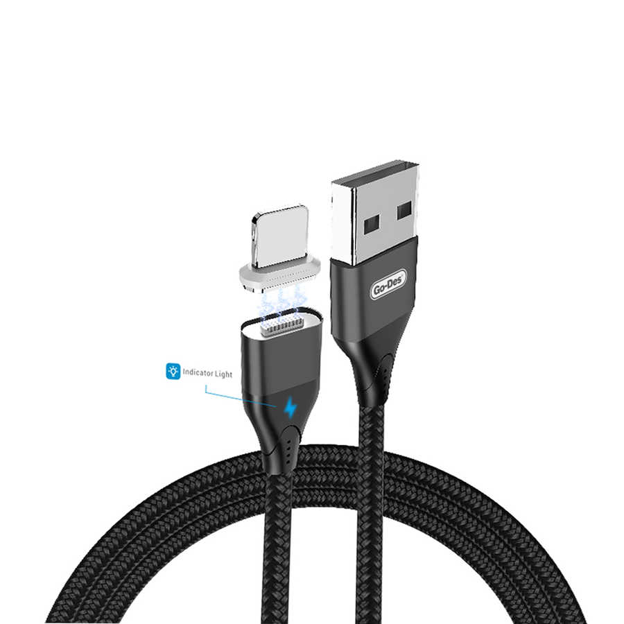 Go Des GD-UC503 Attraction Magnetic Fast Data Lightning Usb Kablo - Siyah