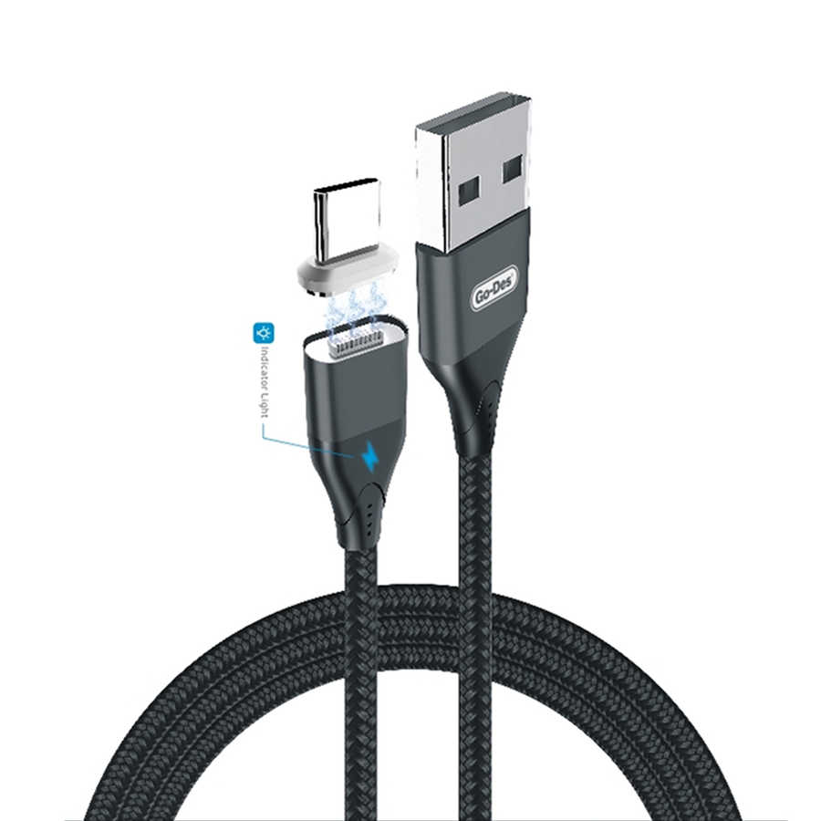 Go Des GD-UC504 Attraction Magnetic Fast Data Type-C Usb Kablo - Siyah
