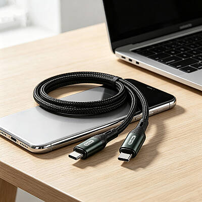 Go Des GD-UC575 Type-C to Type-C PD Braided Fast Charging Data and Charging Cable 40W 3M - 5