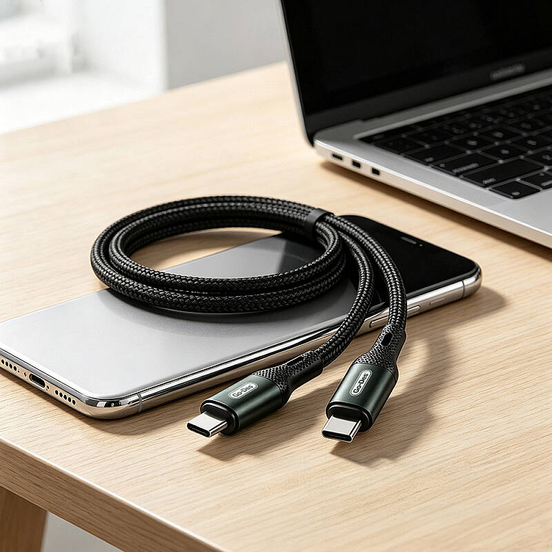 Go Des GD-UC575 Type-C to Type-C PD Braided Fast Charging Data and Charging Cable 40W 3M - 5