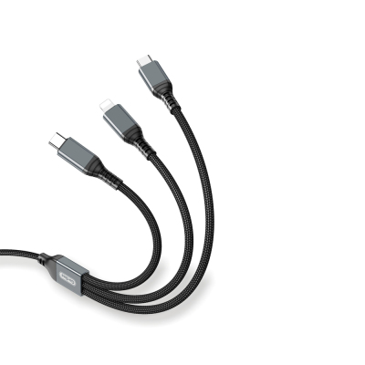 Go-Des GD-UC617 3in1 Type-C to Lightning – Type-C – Type-C Ultra Hızlı PD Şarj Kablosu 100W 1.2M - Go Des