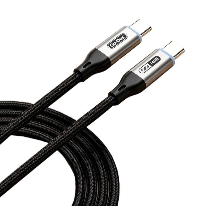 Go Des GD-UC685 Type-C to Type-C Braided Fast Charging Data and Charging Cable 140W 1.8M - 1