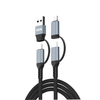 Go Des GD-UC809 4-in-1 PD Multi-USB-A + Type-C to Type-C + Lightning Charging and Data Cable 100W 120cm - Go Des