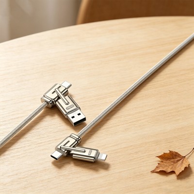 Go Des GD-UC832 4-in-1 PD Multi-USB-A + Type-C to Type-C + Lightning Charging and Data Cable - 3