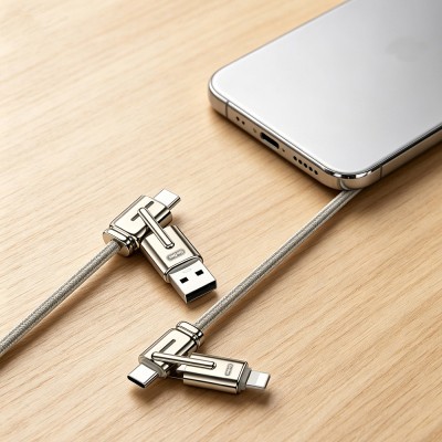 Go Des GD-UC832 4in1 PD Çoklu USB-A + Type-C to Type-C + Lightning Şarj ve Data Kablosu - 4