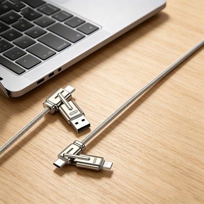 Go Des GD-UC832 4in1 PD Çoklu USB-A + Type-C to Type-C + Lightning Şarj ve Data Kablosu - 5