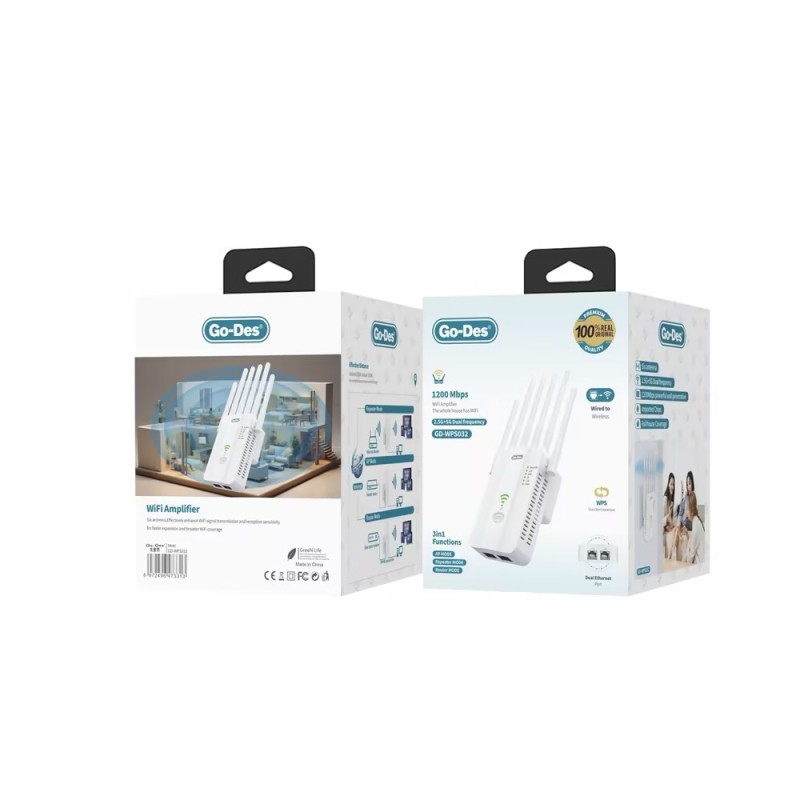 Go Des GD-WPS032 1200Mbps 6 Antenli 5GHz WiFi Sinyal Güçlendirici Router - 2