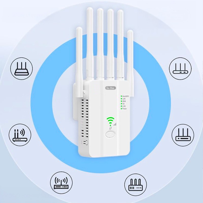 Go Des GD-WPS032 1200Mbps 6 Antenli 5GHz WiFi Sinyal Güçlendirici Router - 5