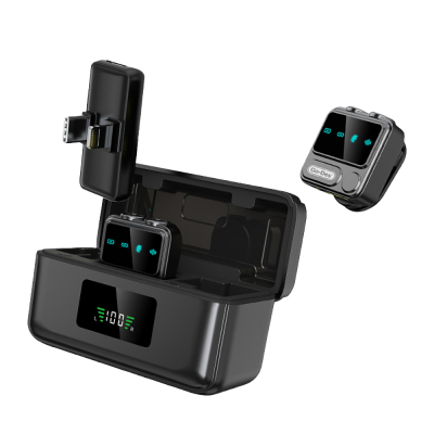 Go Des GD-WS307 2in1 Noise Cancelling Wireless Lavalier Microphone with Type-C and Lightning Charging Port - Go Des