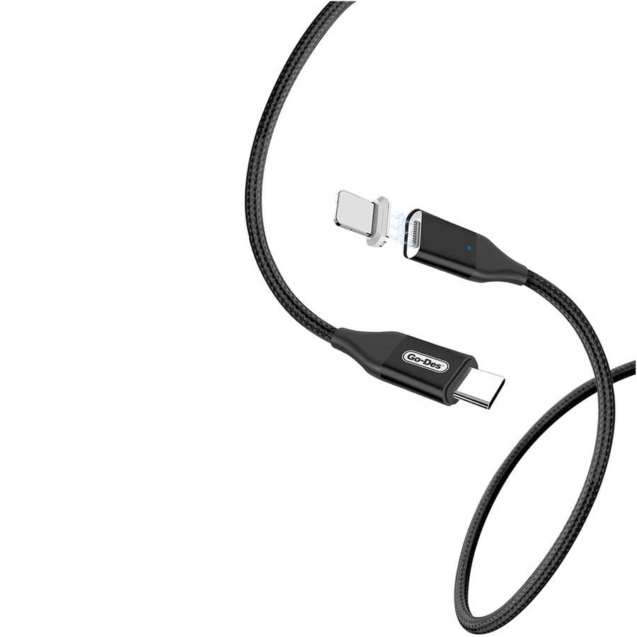 Go Des UC-505 Magnetic Type-C To Lightning PD Kablo - Siyah
