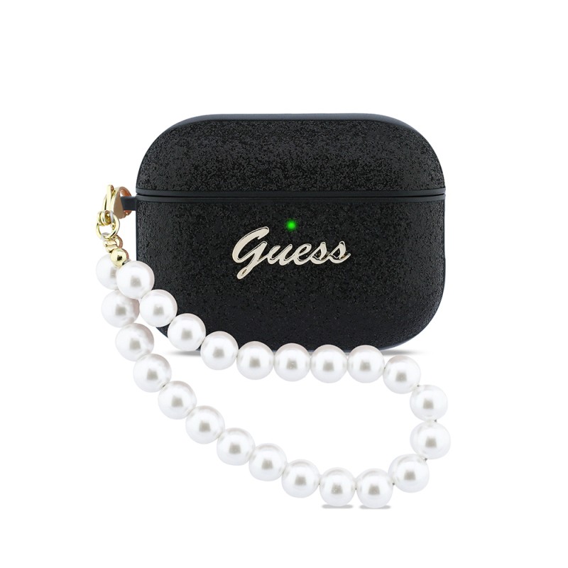 GUESS Glitter Pearl Wrist Strap Case for Apple Airpods Pro 3 - 1